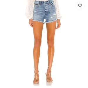 Free People CRVY high rise jean shorts
